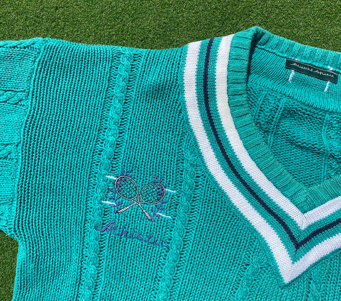 The AA “Teal Tennis” Cable Knit (Mens XL)