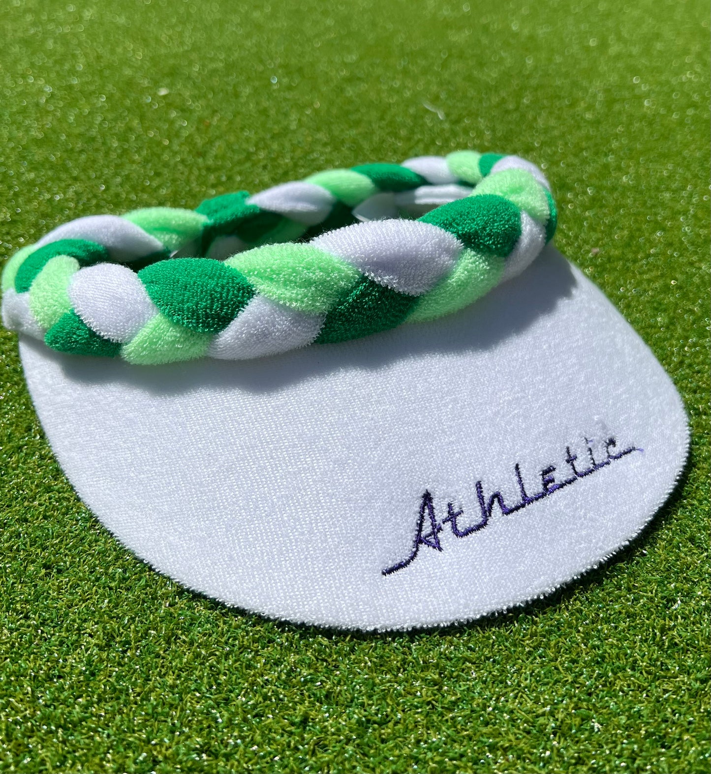 AA Mint and Kelly Green Terry Cloth Visor