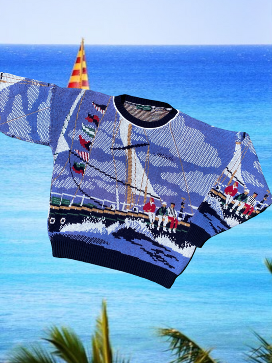 AA Sailing Scene 2 Sweater Mens Large