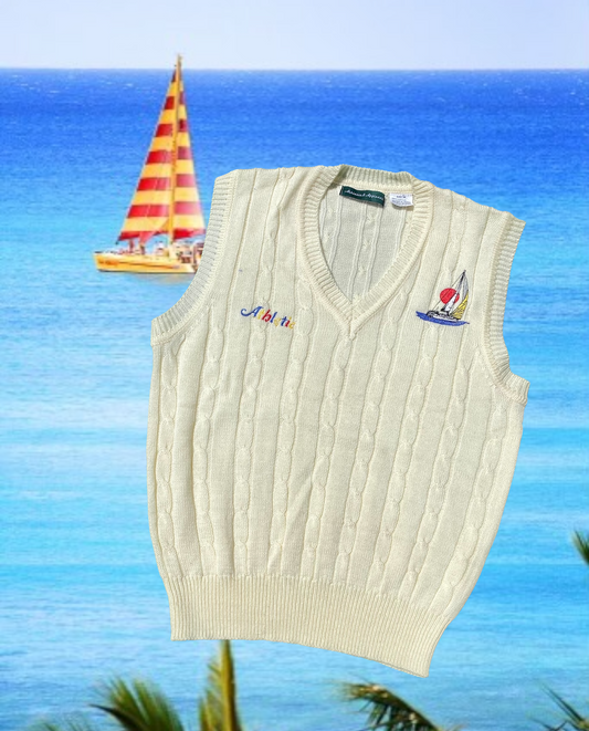 AA Cream Sailing Sweater Vest Mens Medium